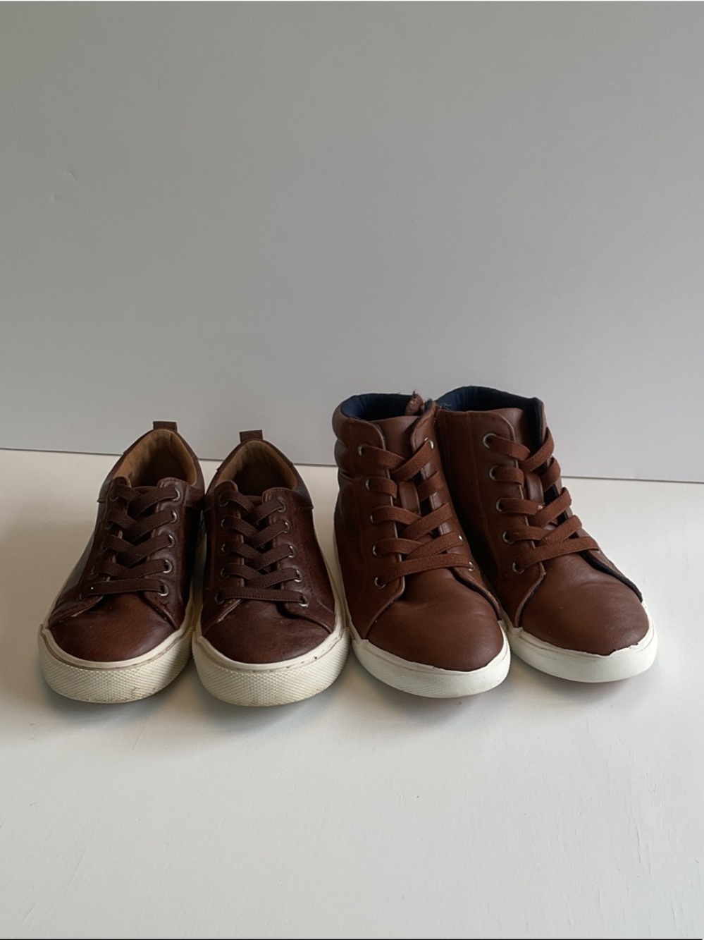 Old Navy Brown Kids Sneakers — Low Top and High Top Duo